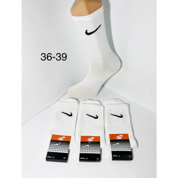 83476 белые женские носки (хлопок, высокие, 12 ед. размеры норма: 36-39) Носки