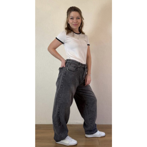 0646-127 / темно-сірі жіночі джинси баггі (RELUCKY, стрейчові, 7 од. розміри батал: 31. 31. 32. 32. 32. 32. 32) Relucky