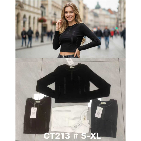 0213* выбор цвета женский свитер лонгслив (95% хлопок, 4 ед, размеры норма: S-XL) выдача на следующий день Свитер