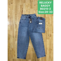 0215-2# блакитні жіночі джинси баггі (6 од., розміри напівбатал: 28-33) видача наступного дня Relucky