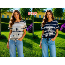 0367 # выбор цвета женская футболка (трикотаж, 4 ед, размеры батал: 2XL-5XL) выдача на следующий день Футболка