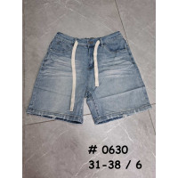 0630# голубые женские джинсовые шорты (стрейч коттон, 6 ед, размеры батал: 31-38) выдача на следующий день Шорты