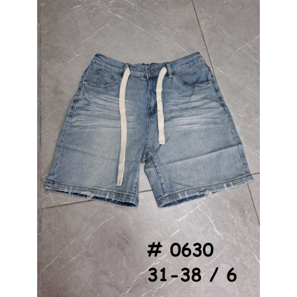 0630# голубые женские джинсовые шорты (стрейч коттон, 6 ед, размеры батал: 31-38) выдача на следующий день Шорты