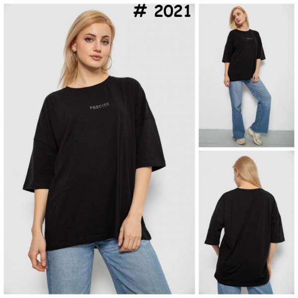 2021# черная женская футболка оверсайз (4 ед, размеры оверсайз: L-XL) выдача на следующий день Футболка