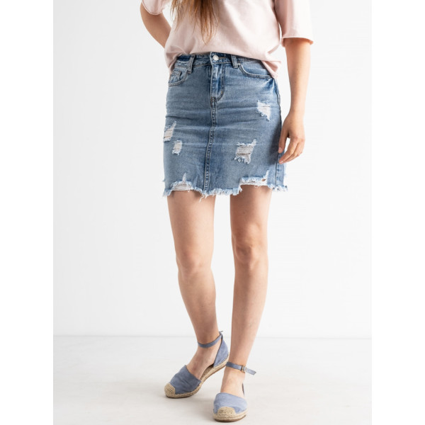 0733-4 / голубая женская джинсовая юбка (New Jeans, котоновая, 4 ед. размеры норма: 25, 27, 27, 29) New Jeans