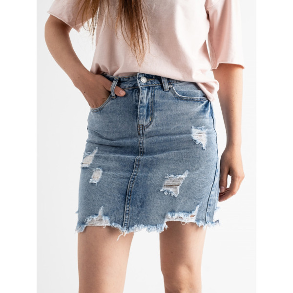 0733-4 / голубая женская джинсовая юбка (New Jeans, котоновая, 4 ед. размеры норма: 25, 27, 27, 29) New Jeans