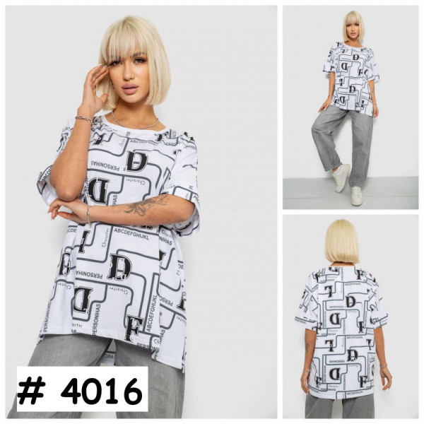 4016# выбор цвета женская футболка (4 ед, размеры батал: 4XL-5XL) выдача на следующий день Футболка