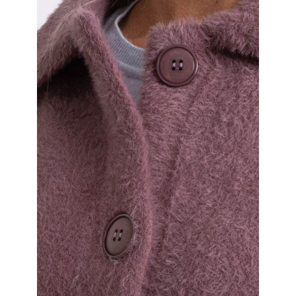 0562-32 темно-сиреневый женский кардиган (шерсть альпаки, на пуговицах, 1 ед. универсальный полубатальный размер: 46-52) Кардиган