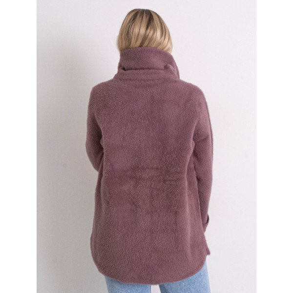 0562-32 темно-сиреневый женский кардиган (шерсть альпаки, на пуговицах, 1 ед. универсальный полубатальный размер: 46-52) Кардиган