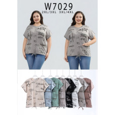 7029# микс цветов женская футболка Kiss Me (10 ед, размеры батал: 2XL-4XL) выдача на следующий день Kiss me