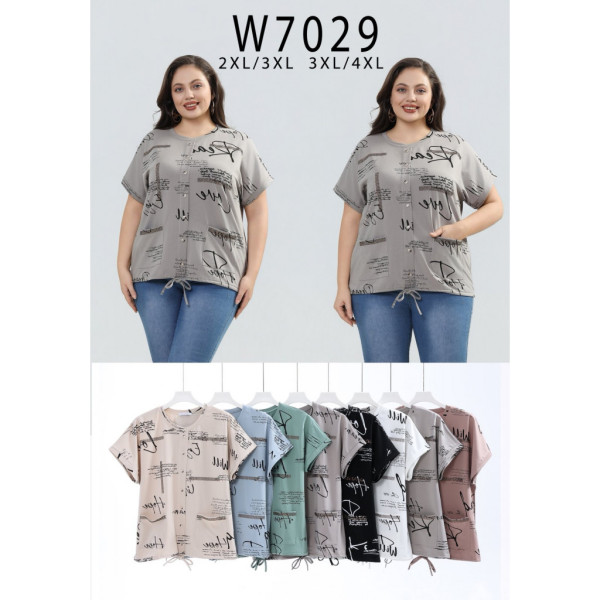 7029# микс цветов женская футболка Kiss Me (10 ед, размеры батал: 2XL-4XL) выдача на следующий день Kiss me