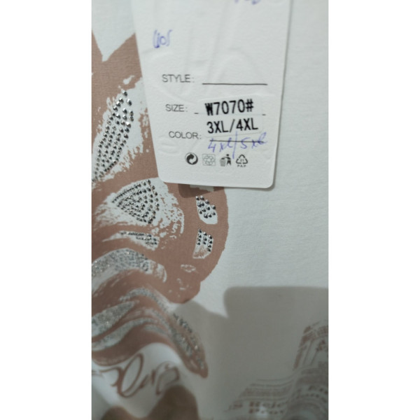 7070# микс цветов женская футболка (хлопок, 20 ед, размеры батал: 3XL/4XL универсальный) выдача на следующий день Kiss me