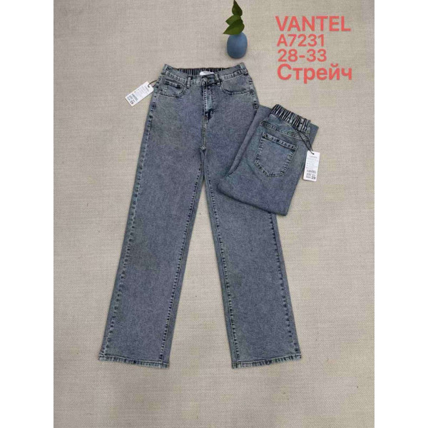 7231# серые женские джинсы vanver (стрейч коттон, 6 ед, размеры полубатал: 28-33) выдача на следующий день Vanver