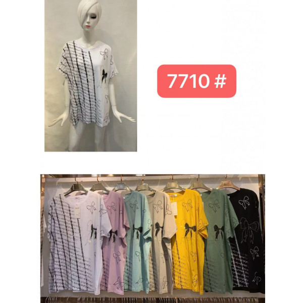 7710# микс цветов женская футболка (12 ед, размеры батал: 56-58) выдача на следующий день JJF