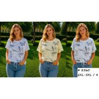 8560 # выбор цвета женская футболка (трикотаж, 4 ед, размеры батал: 2XL-5XL) выдача на следующий день Футболка