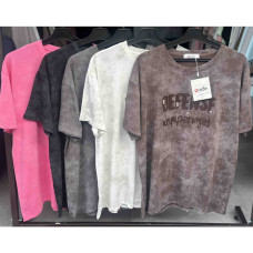 8885# микс цветов женская футболка (варенка, 5 ед, размеры норма: M-L универсальный) выдача на следующий день Футболка