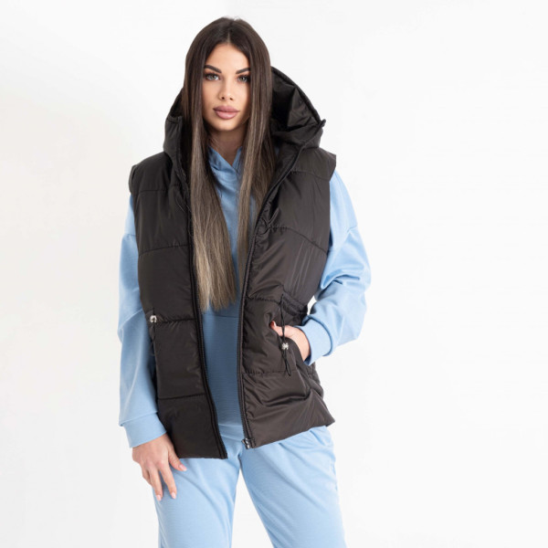 0075-1 чорна жіноча жилетка (5'TH AVENUE, синтепон, 3 од. розміри норма: 42. 44. 46) 5`th Avenue