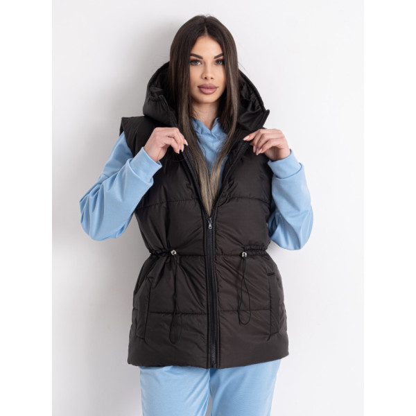 0075-1 чорна жіноча жилетка (5'TH AVENUE, синтепон, 3 од. розміри норма: 42. 44. 46) 5`th Avenue