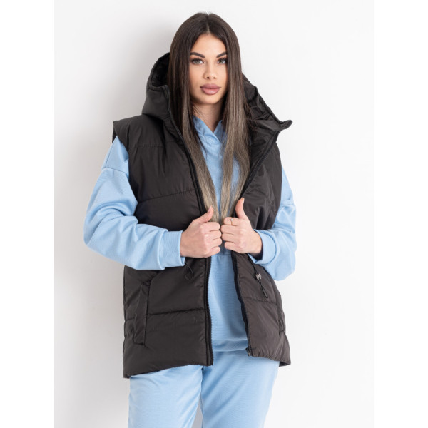 0075-1 чорна жіноча жилетка (5'TH AVENUE, синтепон, 3 од. розміри норма: 42. 44. 46) 5`th Avenue