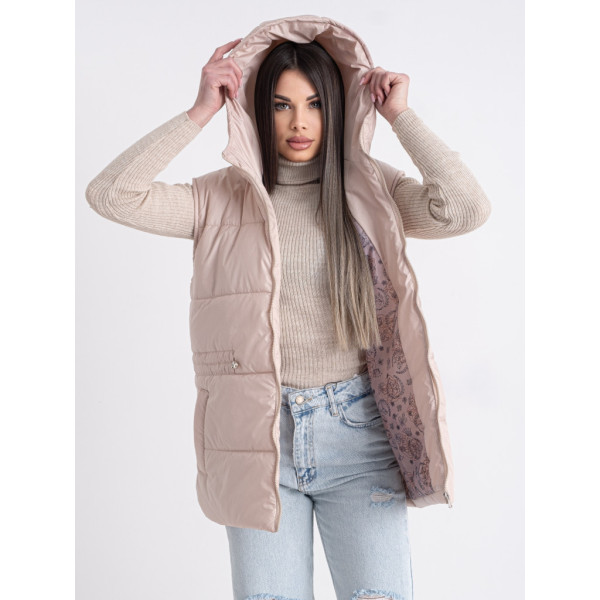 0075-31 бежева жіноча жилетка (5'TH AVENUE, синтепон, 1 од. розміри норма: 42) 5`th Avenue