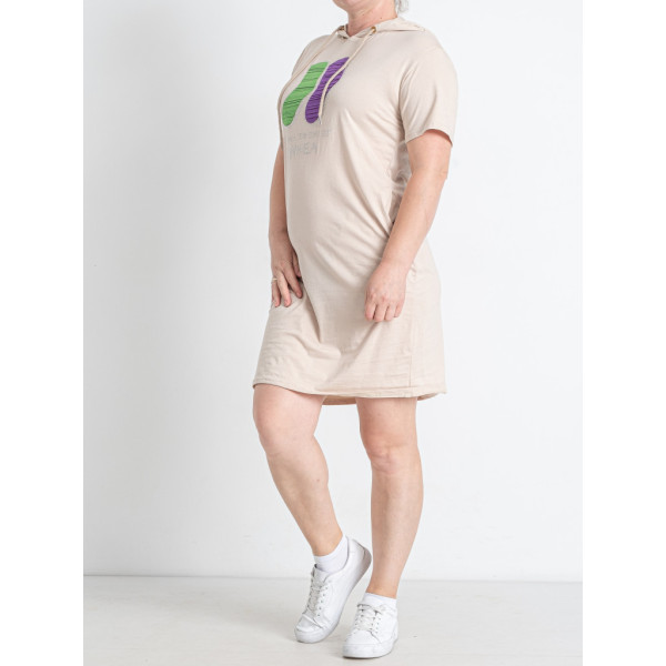 0802-4 микс расцветок женская туника с камнями (Nana. капюшон, карманы, 8 ед. универсальный полубатальный размер: 48-52) Nana