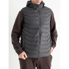 2275-64 / серая жилетка мужская (на синтепоне с капюшоном, 4 ед.размеры: L. L. L. 2XL) Жилетка