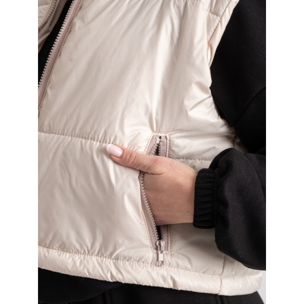 0072-8 світло-бежева жіноча жилетка (5'TH AVENUE, синтепон, 3 од. розміри норма: 42. 44. 46) 5`th Avenue