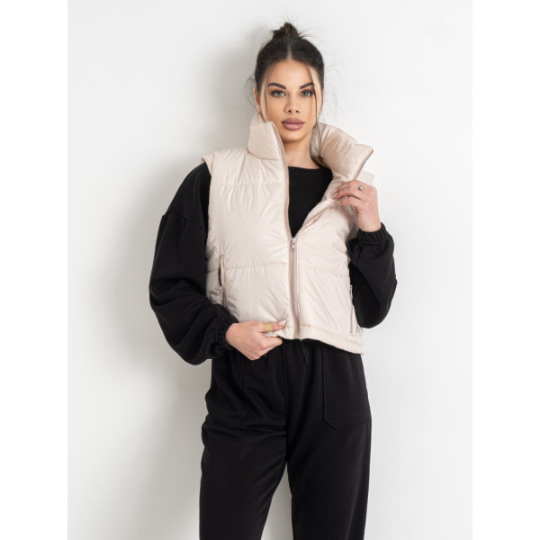 0072-8 світло-бежева жіноча жилетка (5'TH AVENUE, синтепон, 3 од. розміри норма: 42. 44. 46) 5`th Avenue