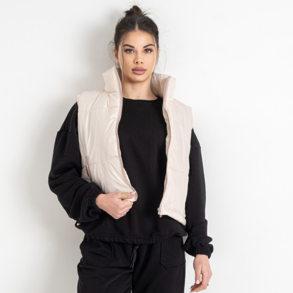 0072-8 світло-бежева жіноча жилетка (5'TH AVENUE, синтепон, 3 од. розміри норма: 42. 44. 46) 5`th Avenue