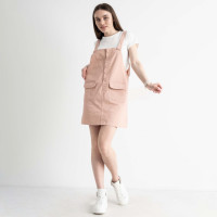 0899-6 XINYUE ПУДРОВИЙ комплект із сарафану та футболки (3 од.розміри: M.L.XL) Xinyue