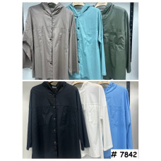 7842# вибір кольору жіноча куртка ветровка (коттон 100%, 5 од., розміри батал: 3XL-7XL) видача наступного дня Куртка