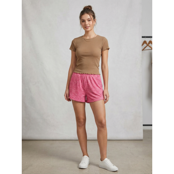 4757-5 * красный женские костюм (шорти+футболка) (трикотаж, рубчик, 4 ед, размеры норма: 42, 44, 46, 48) выдача на следующий день Костюм