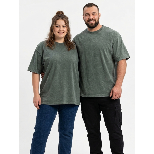 7475-75 зеленая унисекс футболка (турецкий коктон, 6 ед, размеры мужской полубатал, женский батал: L. XL. 2XL. 3XL. 4XL. 5XL) Футболка