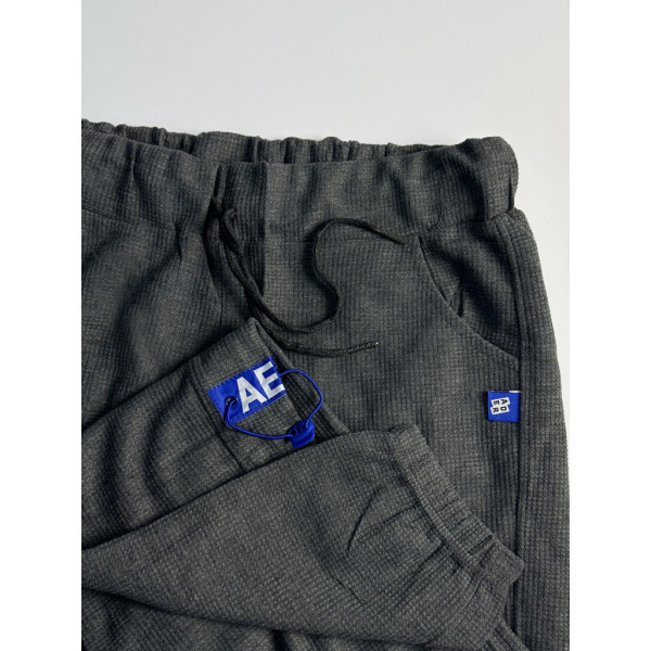 0020-6 серые женские спортивные штаны (лакоста, манжет, с карманами, 4 ед, размеры полубатал: XL/2XL. 3XL/4X. 4XL/5XL. 5XL/6XL) Спортивные штаны