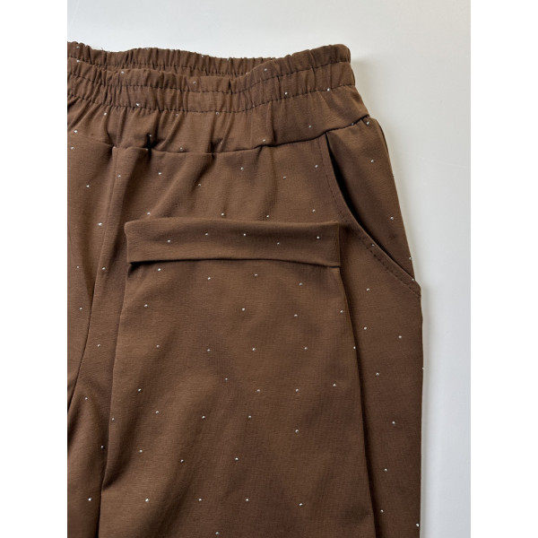 0367-9 коричневый женский костюм-двойка (футболка + штаны) (5'TH AVENUE, турецкий хлопок, 3 ед. размеры полубатал: 48. 50. 52) 5`th Avenue