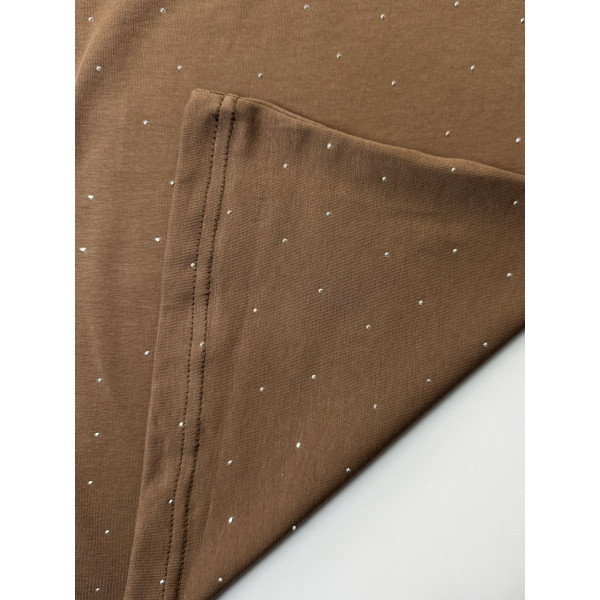 0367-9 коричневый женский костюм-двойка (футболка + штаны) (5'TH AVENUE, турецкий хлопок, 3 ед. размеры полубатал: 48. 50. 52) 5`th Avenue