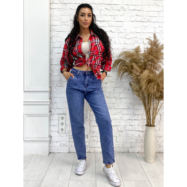 9001-7 синие женские джинсы (стрейч-коттон, 7ед. размеры норма:25, 26, 26, 27, 28, 29, 30) Джинсы