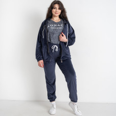 05231-44 синій жіночий спортивний костюм (5'TH AVENUE, велюровий, 4 од. розміри напівбатал: 50. 52. 54. 56)