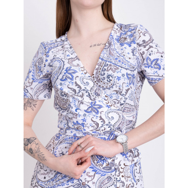 2505-1 біле з синім жіноче плаття (YOLA, супер софт, 1 од. один розмір S-M)