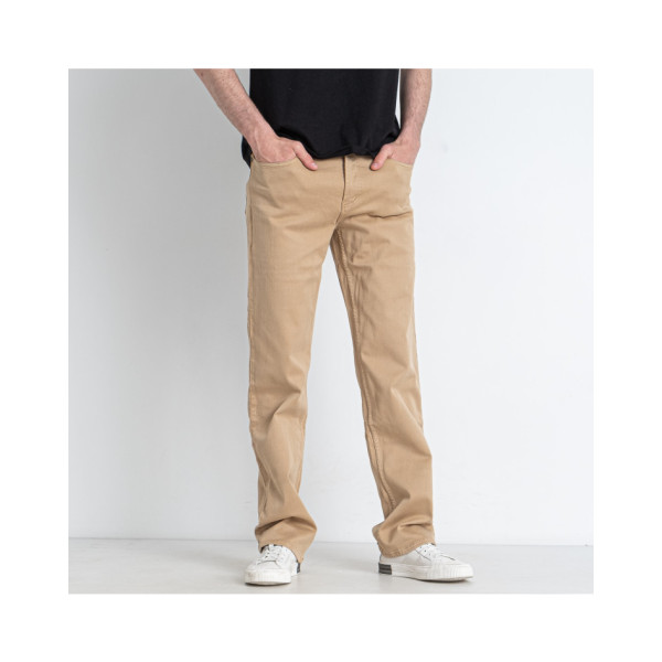 0075-22 бежеві чоловічі джинси (ІНДОНЕЗІЯ, стрейчові, 6 од. розміри напівбатал: 33. 36. 36. 38. 38. 40)