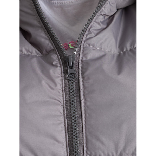 0751-66 сіра жіноча жилетка (5'TH AVENUE, синтепон, капюшон, 3 од. розміри напівбатал: 48. 50. 52)