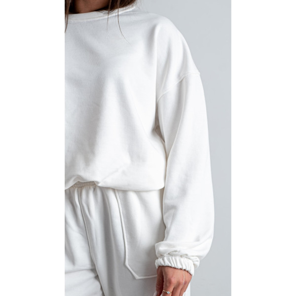 2050-101 один розмір S білий спортивний костюм жіночий вимагає прання (YOLA, турецька петля, не кошлатиться)