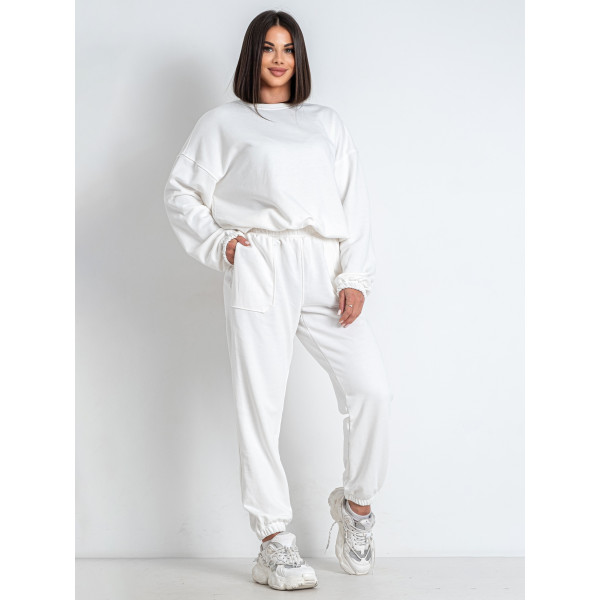 2050-101 один розмір S білий спортивний костюм жіночий вимагає прання (YOLA, турецька петля, не кошлатиться)
