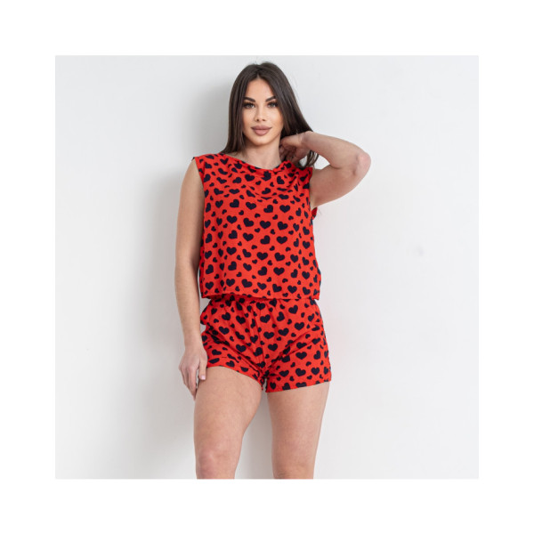 16156-3 червоний жіночий костюм двійка (трикотаж, 4 од. розміри норма: S. S. M. M)