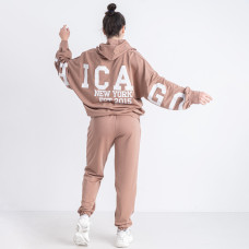 0549-3 бежевий спортивний костюм жіночий (5'TH AVENUE, турецька двонитка, 3 од. розміри напівбатал: 48. 50. 52)
