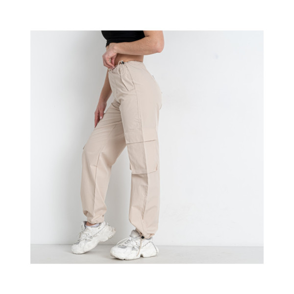 5366-2 * бежеві жіночі штани (DORIMODES, плащівка, 5 од. розміри норма: S. M. L. XL. 2XL) видача наступного дня