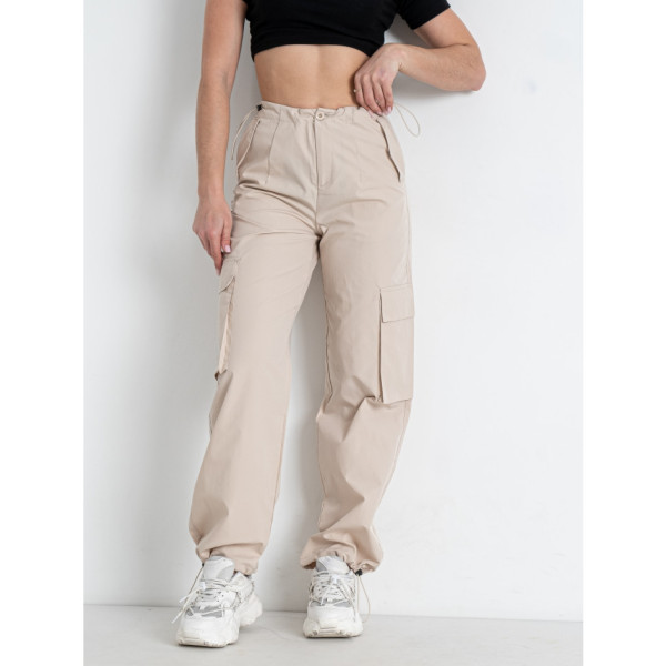 5366-2 * бежеві жіночі штани (DORIMODES, плащівка, 5 од. розміри норма: S. M. L. XL. 2XL) видача наступного дня