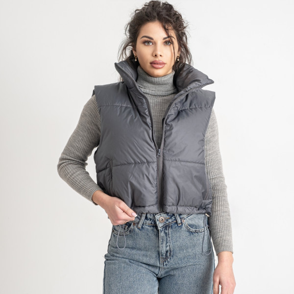 0072-6 сіра жіноча жилетка (5'TH AVENUE, синтепон, 3 од. розміри норма: 42. 44. 46)