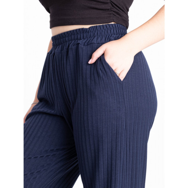 17290-2 темно-сині жіночі штани (SARA, трикотаж, 4 од. розміри батал: 52, 54, 56, 58)
