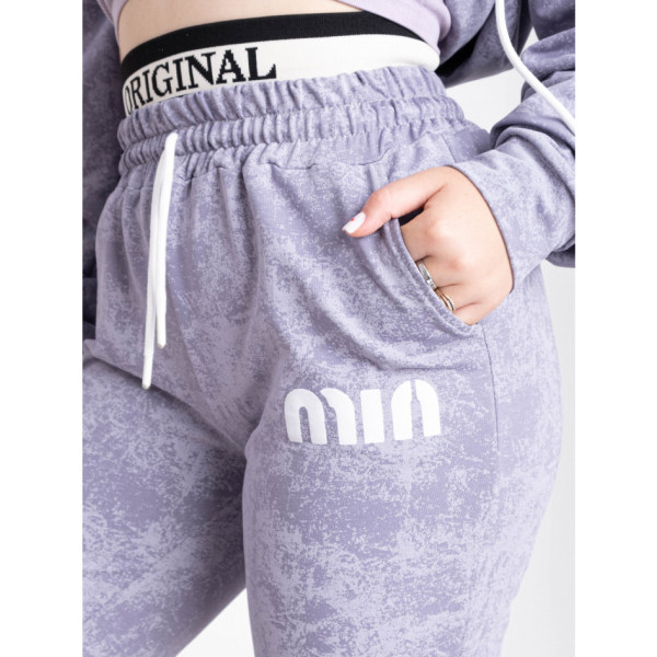 5481-60 світло-сірий жіночий спортивний костюм (5'TH AVENUE, турецька двонитка, з гумкою на штанах, 4 од. розміри напівбатал: 50. 52. 54. 56)